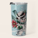 Vintage Christmas Snowman, Retro Christmas Travel Mug Gallery Image 3