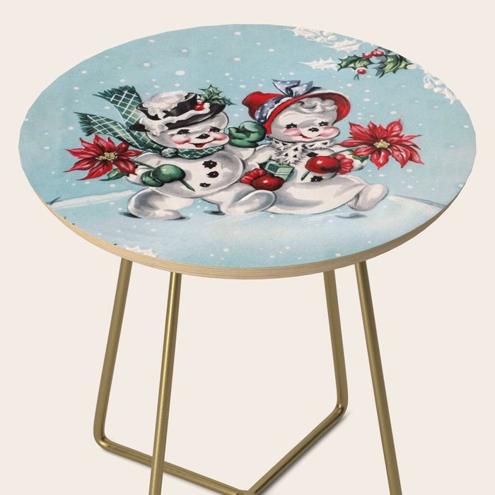 Vintage Christmas Snowman, Retro Christmas Side Table Gallery Image 2
