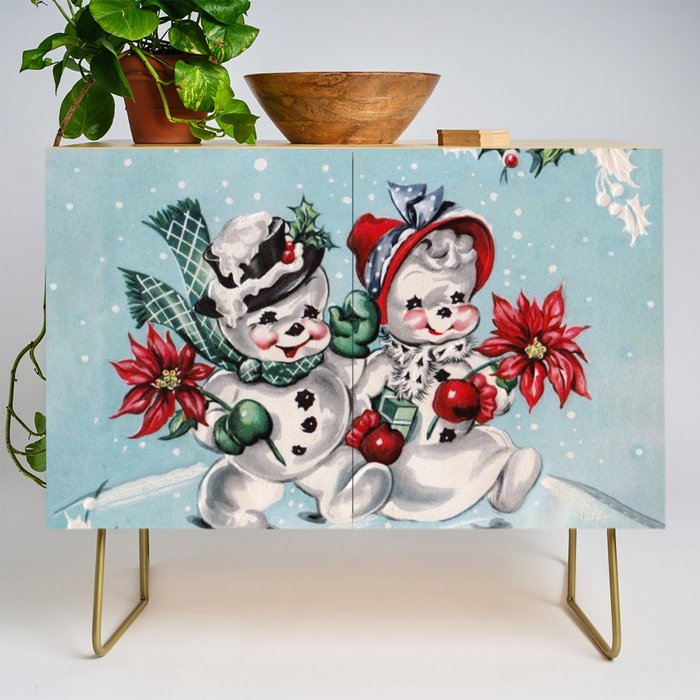 Vintage Christmas Snowman, Retro Christmas Credenza Gallery Image 1