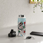 Vintage Christmas Snowman, Retro Christmas Water Bottle Gallery Image 4