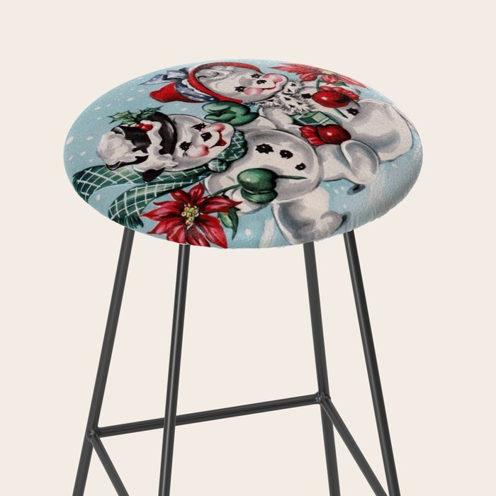Vintage Christmas Snowman, Retro Christmas Stool Gallery Image 2