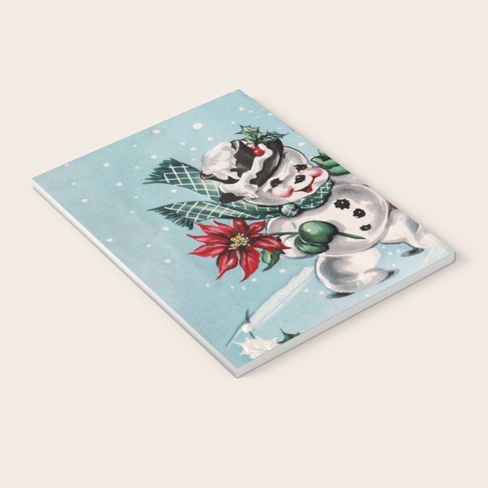 Vintage Christmas Snowman, Retro Christmas Notebook Gallery Image 3