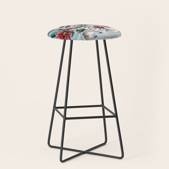 Vintage Christmas Snowman, Retro Christmas Stool Gallery Image 1