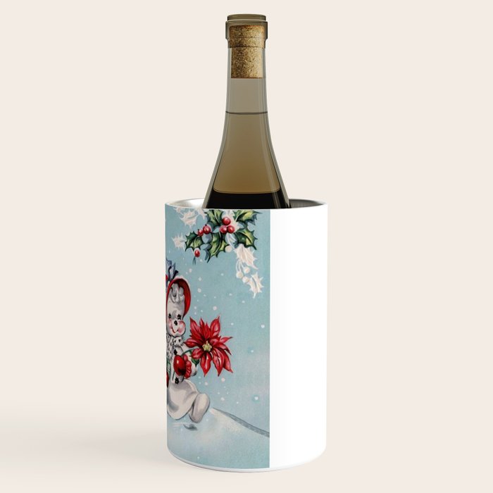 Vintage Christmas Snowman, Retro Christmas Wine Chiller Gallery Image 3