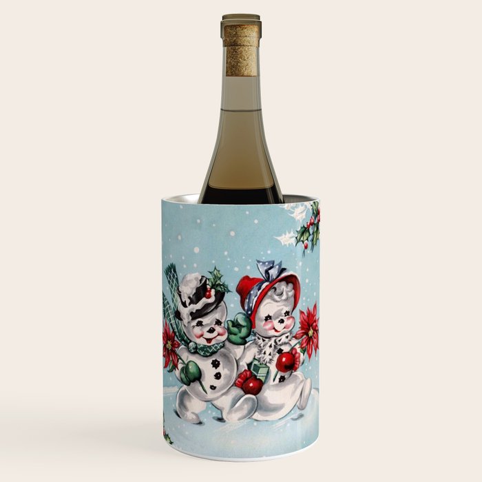 Vintage Christmas Snowman, Retro Christmas Wine Chiller Gallery Image 1