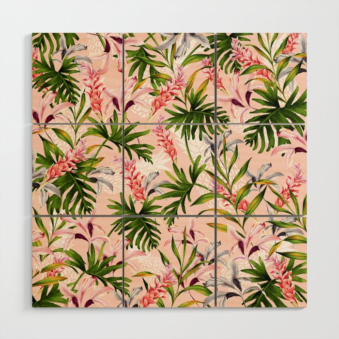 Tropical nature pattern Wood Wall Art Gallery Image 1
