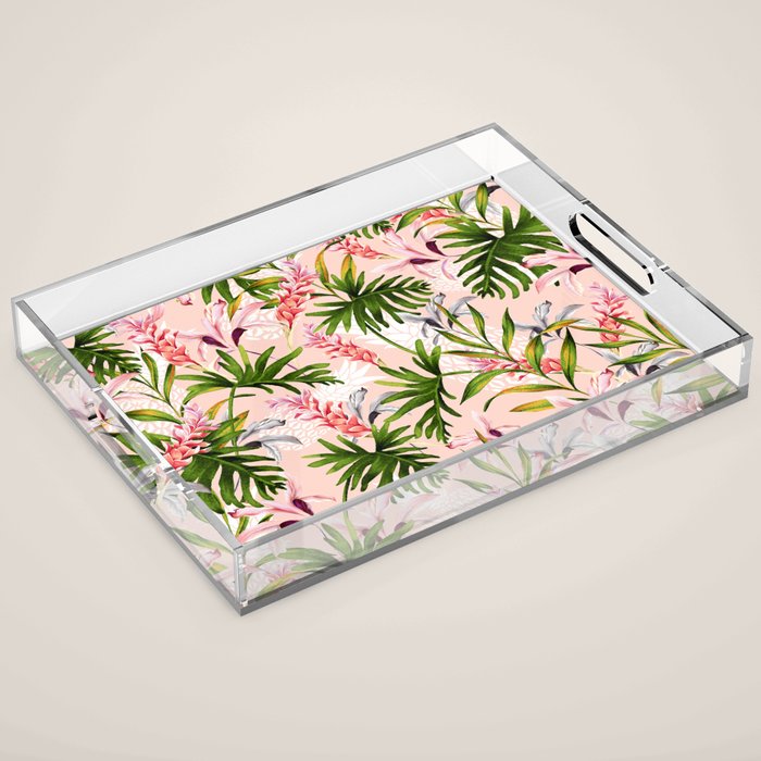 Tropical nature pattern Acrylic Tray Gallery Image 1