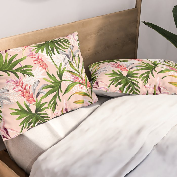 Tropical nature pattern Pillow Sham Gallery Image 2