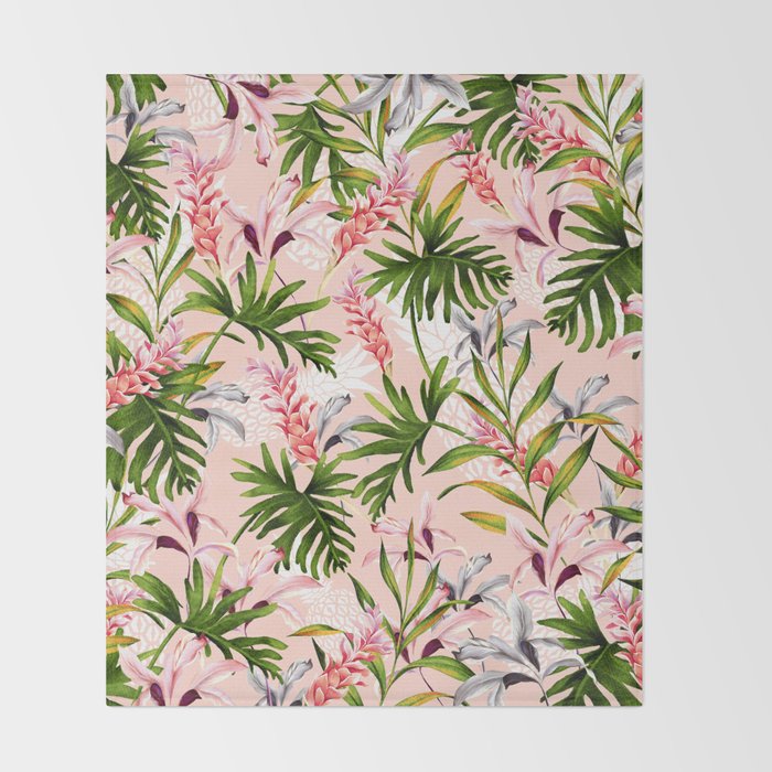 Tropical nature pattern Throw Blanket Gallery Image 2