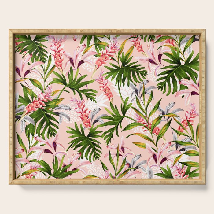 Tropical nature pattern Serving Tray Gallery Image 1
