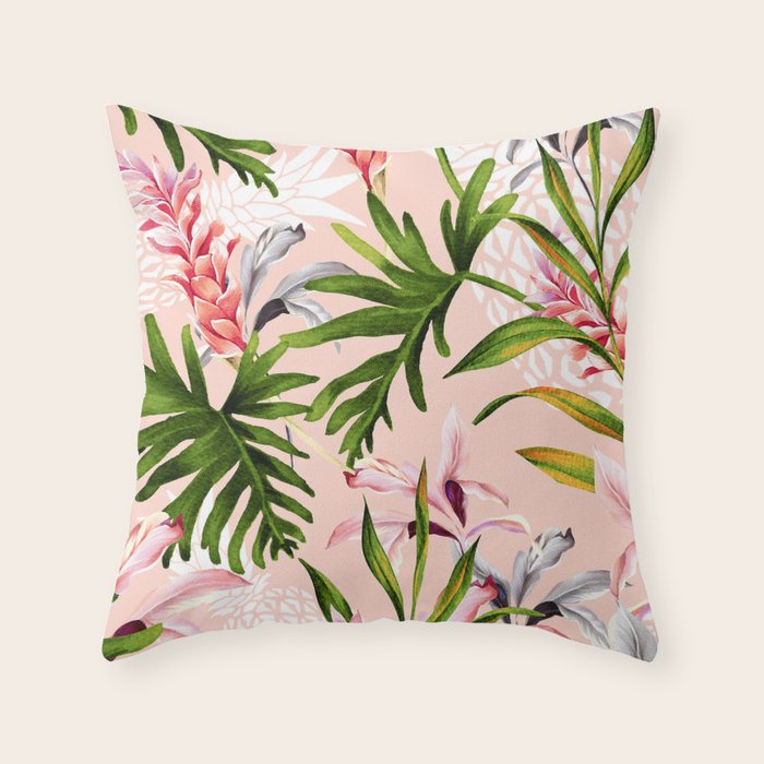 Tropical nature pattern Throw Pillow Gallery Image 6