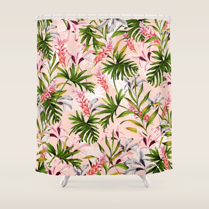 Tropical nature pattern Shower Curtain Gallery Image 1