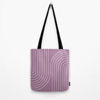 Minimal Line Curvature XXIV Lilac Purple Mid Century Modern Arch Abstract Tote Bag Gallery Image 2