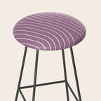 Minimal Line Curvature XXIV Lilac Purple Mid Century Modern Arch Abstract Stool Gallery Image 2