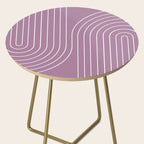 Minimal Line Curvature XXIV Lilac Purple Mid Century Modern Arch Abstract Side Table Gallery Image 2