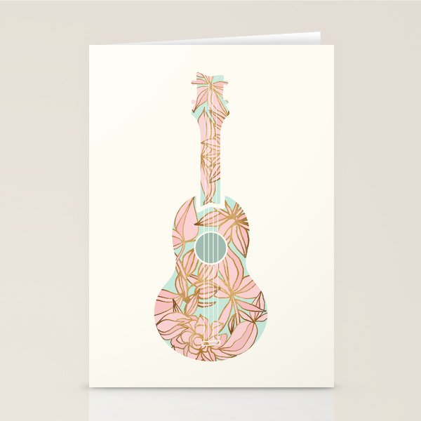 Modern Boho Ukulele Stationery Card Gallery Image 2