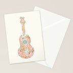Modern Boho Ukulele Stationery Card Gallery Image 2