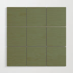 Khaki Green Solid Color Wood Wall Art Gallery Image 1
