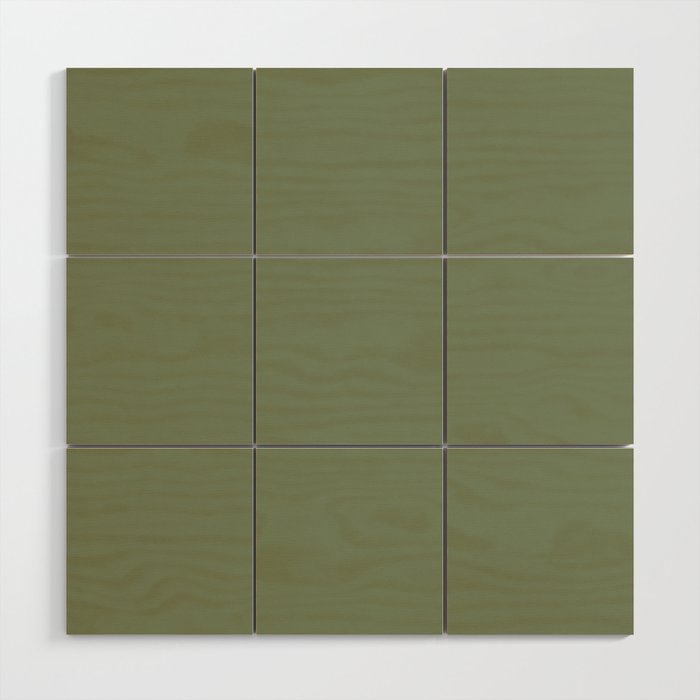 Khaki Green Solid Color Wood Wall Art Gallery Image 1