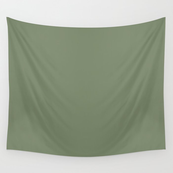 Khaki Green Solid Color Wall Tapestry Gallery Image 4