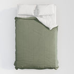 Khaki Green Solid Color Comforter Gallery Image 6
