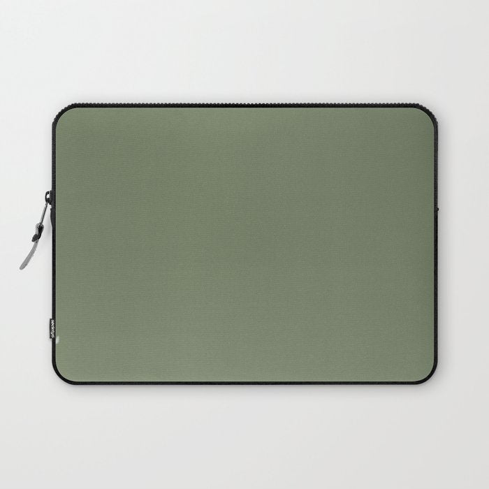 Khaki Green Solid Color Laptop Sleeve Gallery Image 1