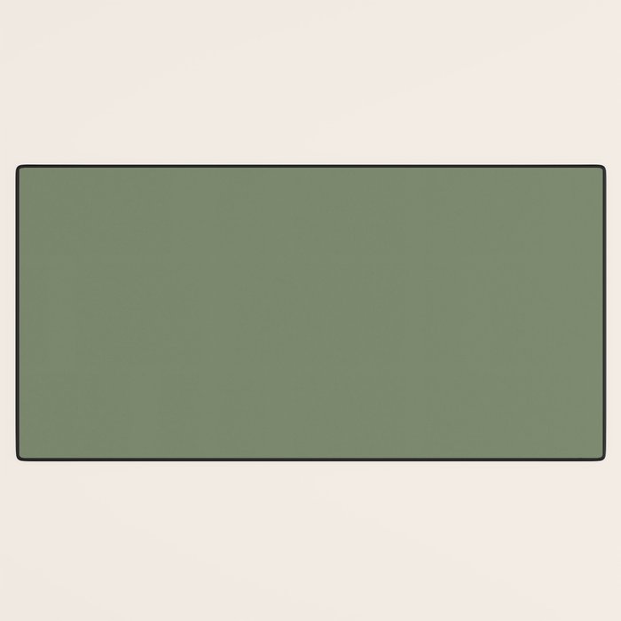 Khaki Green Solid Color Desk Mat Gallery Image 3