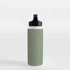 Khaki Green Solid Color Water Bottle Gallery Image 3