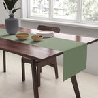 Khaki Green Solid Color Table Runner Gallery Image 2