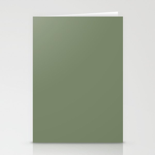 Khaki Green Solid Color Stationery Card Gallery Image 1
