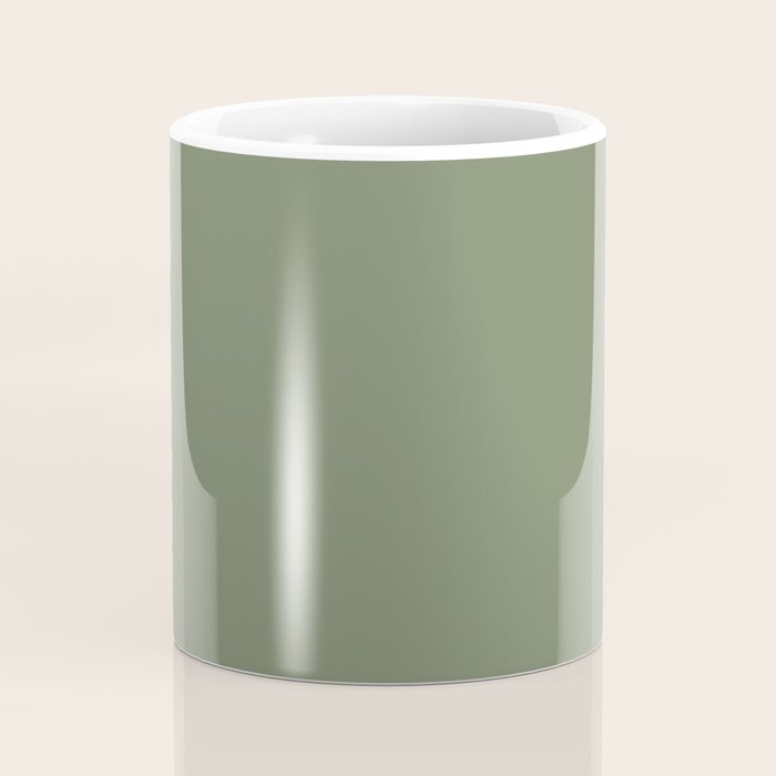 Khaki Green Solid Color Coffee Mug Gallery Image 4