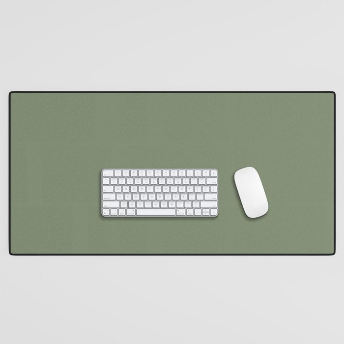 Khaki Green Solid Color Desk Mat Gallery Image 1