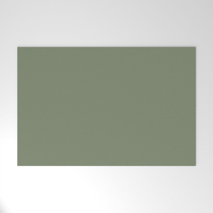 Khaki Green Solid Color Welcome Mat Gallery Image 1