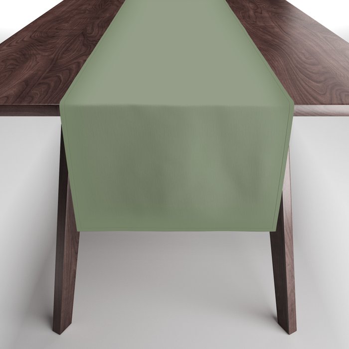 Khaki Green Solid Color Table Runner Gallery Image 1