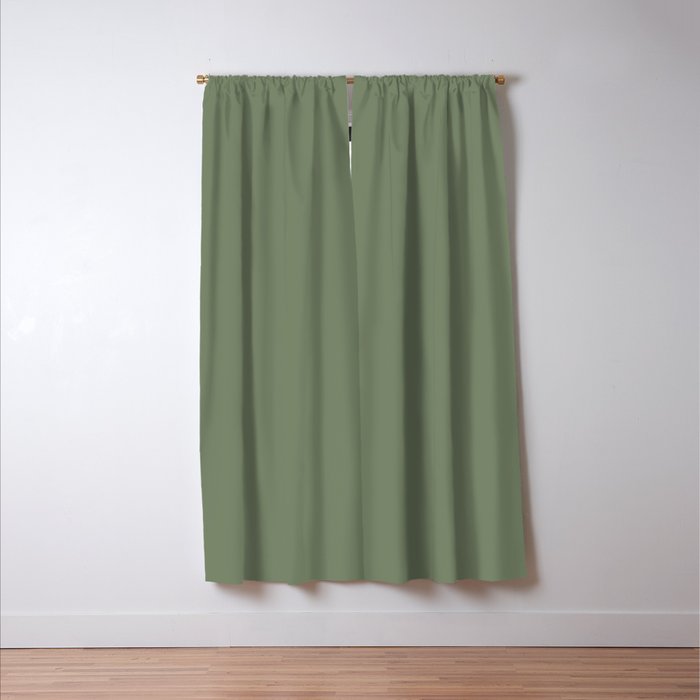 Khaki Green Solid Color Window Curtain Gallery Image 3