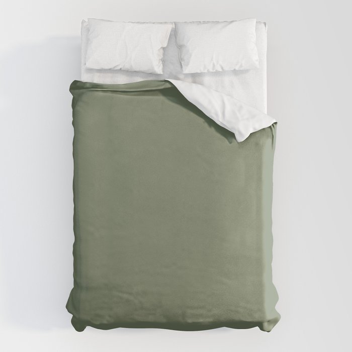 Khaki Green Solid Color Duvet Cover Gallery Image 6
