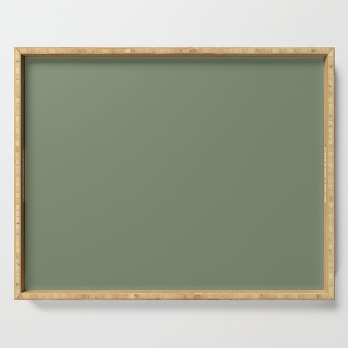 Khaki Green Solid Color Serving Tray Gallery Image 1