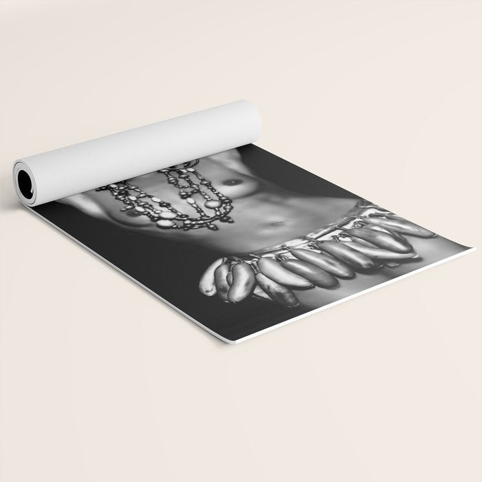 Jazz Age Josephine Baker in Folies Bergère Bananas Costume black and white photography Yoga Mat Gallery Image 2