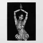 Jazz Age Josephine Baker in Folies Bergère Bananas Costume black and white photography Poster Gallery Image 4