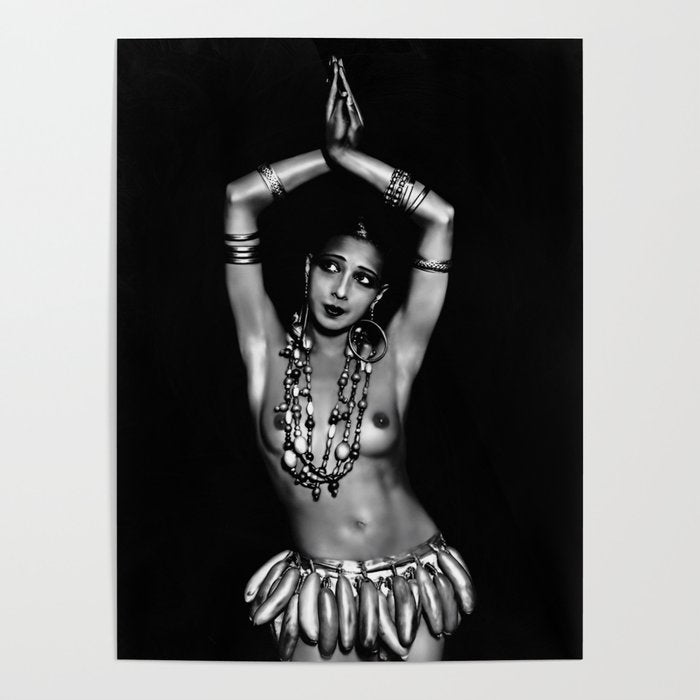 Jazz Age Josephine Baker in Folies Bergère Bananas Costume black and white photography Poster Gallery Image 4