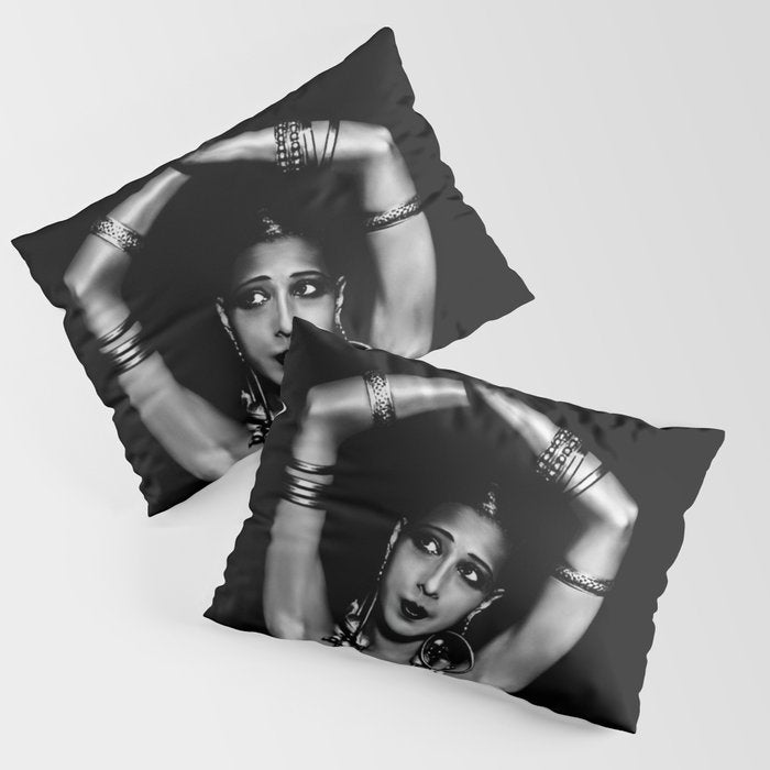 Jazz Age Josephine Baker in Folies Bergère Bananas Costume black and white photography Pillow Sham Gallery Image 1