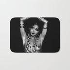 Jazz Age Josephine Baker in Folies Bergère Bananas Costume black and white photography Bath Mat Gallery Image 1