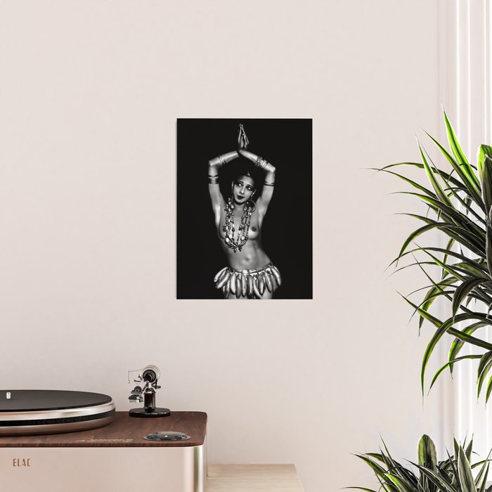 Jazz Age Josephine Baker in Folies Bergère Bananas Costume black and white photography Poster Gallery Image 2