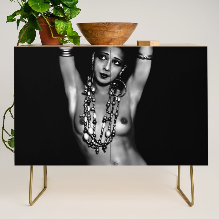 Jazz Age Josephine Baker in Folies Bergère Bananas Costume black and white photography Credenza Gallery Image 1