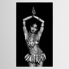 Jazz Age Josephine Baker in Folies Bergère Bananas Costume black and white photography Tablecloth Gallery Image 2