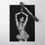 Jazz Age Josephine Baker in Folies Bergère Bananas Costume black and white photography Wrapping Paper Gallery Image 1