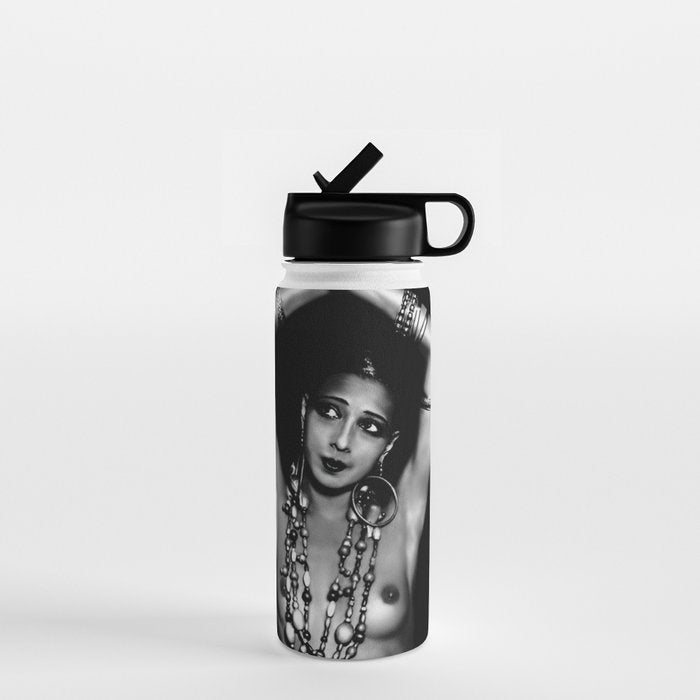 Jazz Age Josephine Baker in Folies Bergère Bananas Costume black and white photography Water Bottle Gallery Image 1