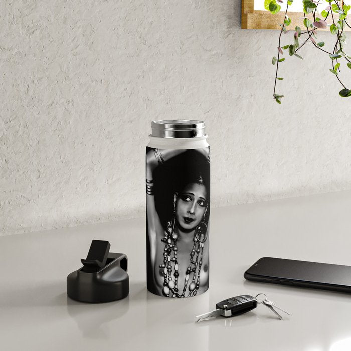 Jazz Age Josephine Baker in Folies Bergère Bananas Costume black and white photography Water Bottle Gallery Image 4