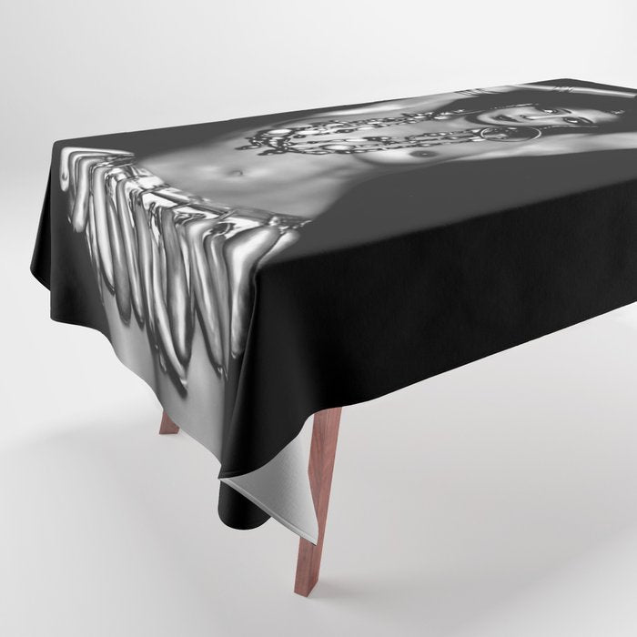 Jazz Age Josephine Baker in Folies Bergère Bananas Costume black and white photography Tablecloth Gallery Image 1