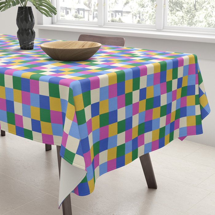 Bold Colorful Checks Pattern - Small XVI Tablecloth Gallery Image 3